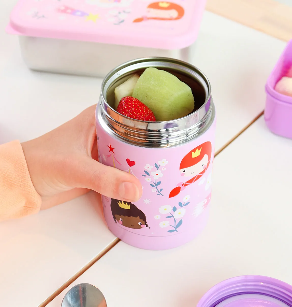 A Little Lovely Company Prinsessen RVS voedselpot 300 ml