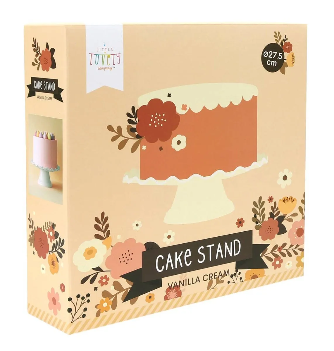A Little Lovely Company Taartplateau Golfjes vanille creme melamine