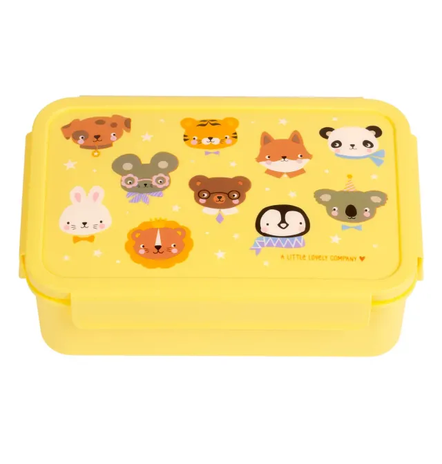 A Little Lovely Company Dierenvriendjes bento lunchbox geel