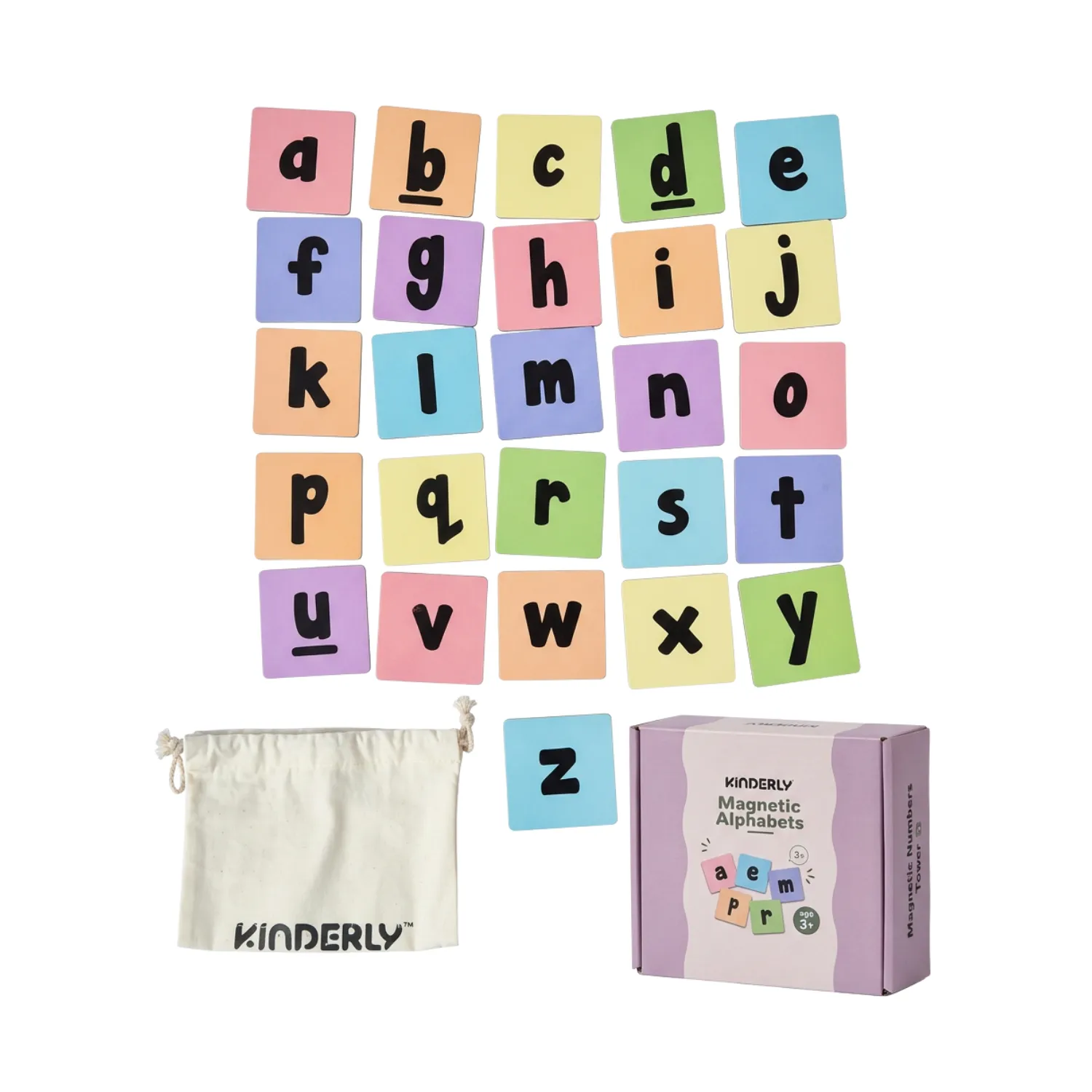 Kinderly Baby alfabetletters magnetisch 40 stuks kleine letters