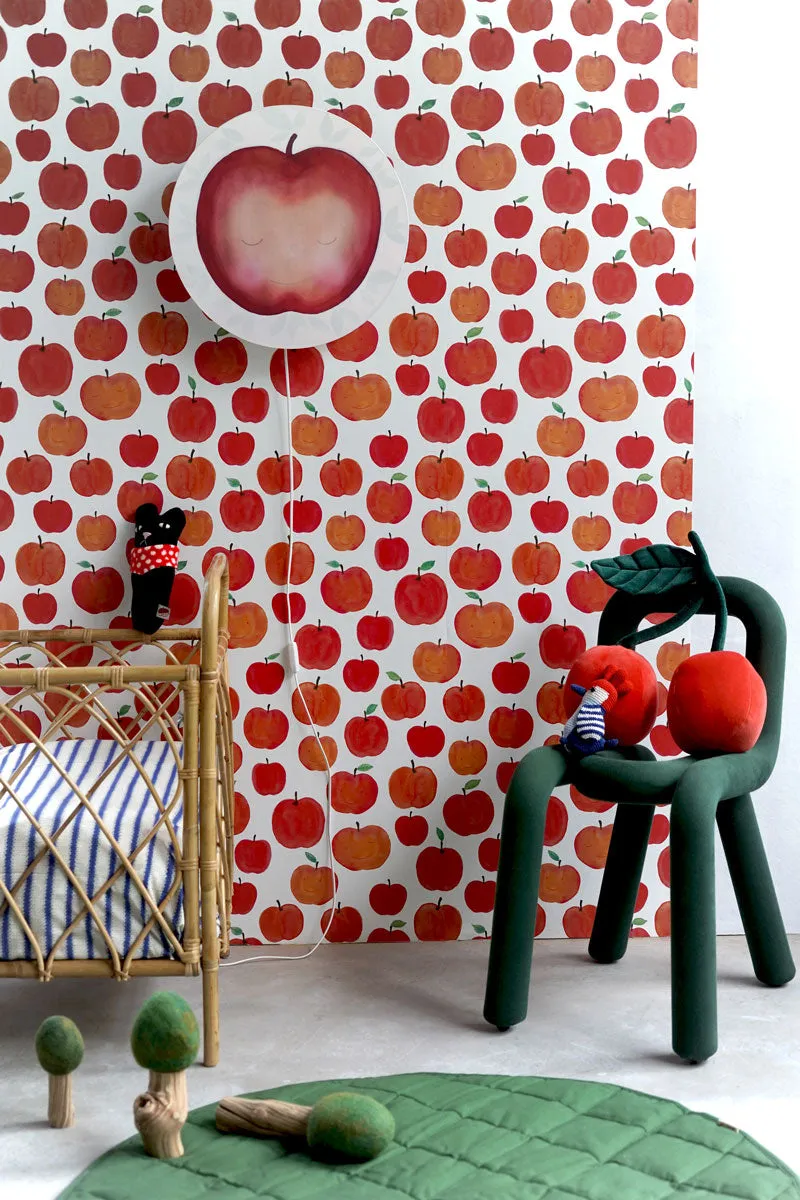 Hartendief Funky Appels vliesbehang rood PVC-vrij