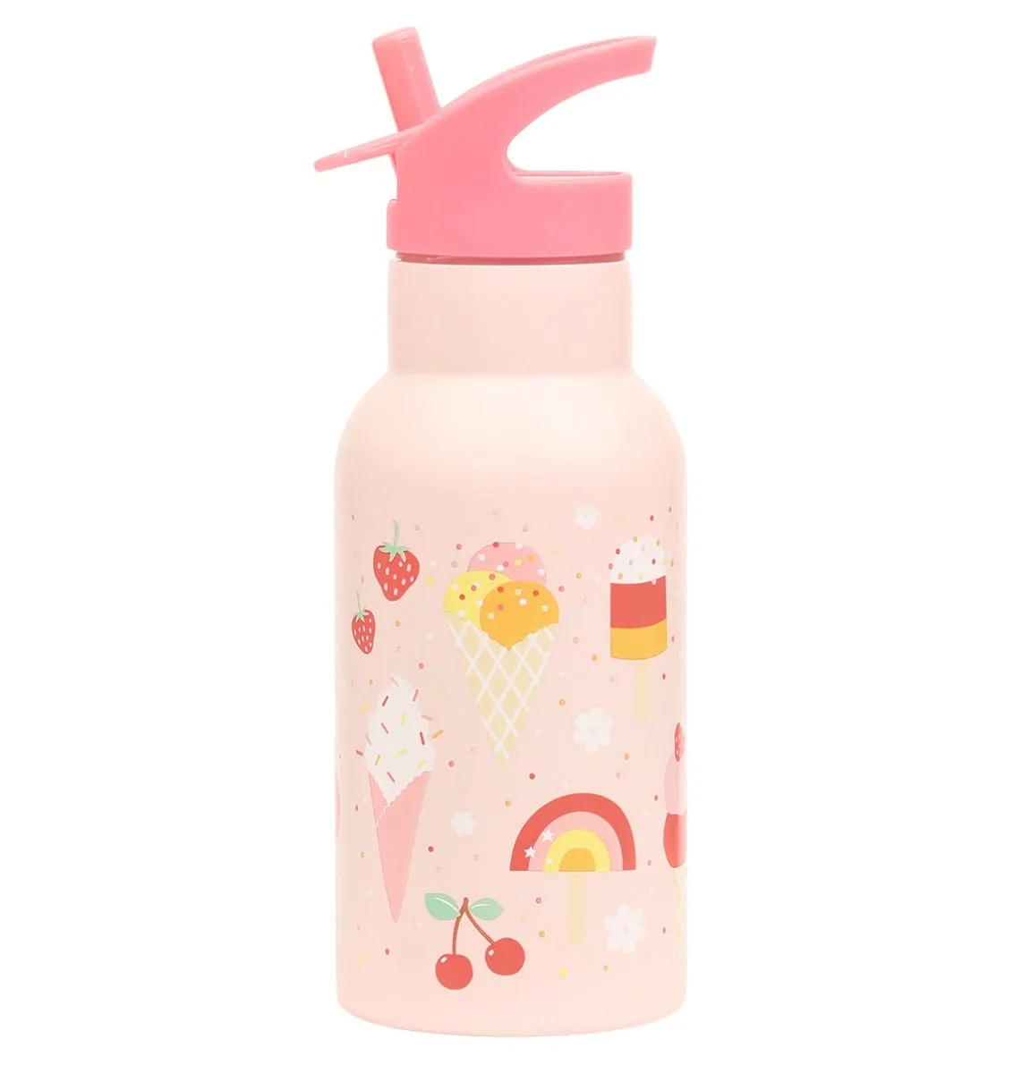 A Little Lovely Company IJsjes RVS drinkfles 350 ml roze koel