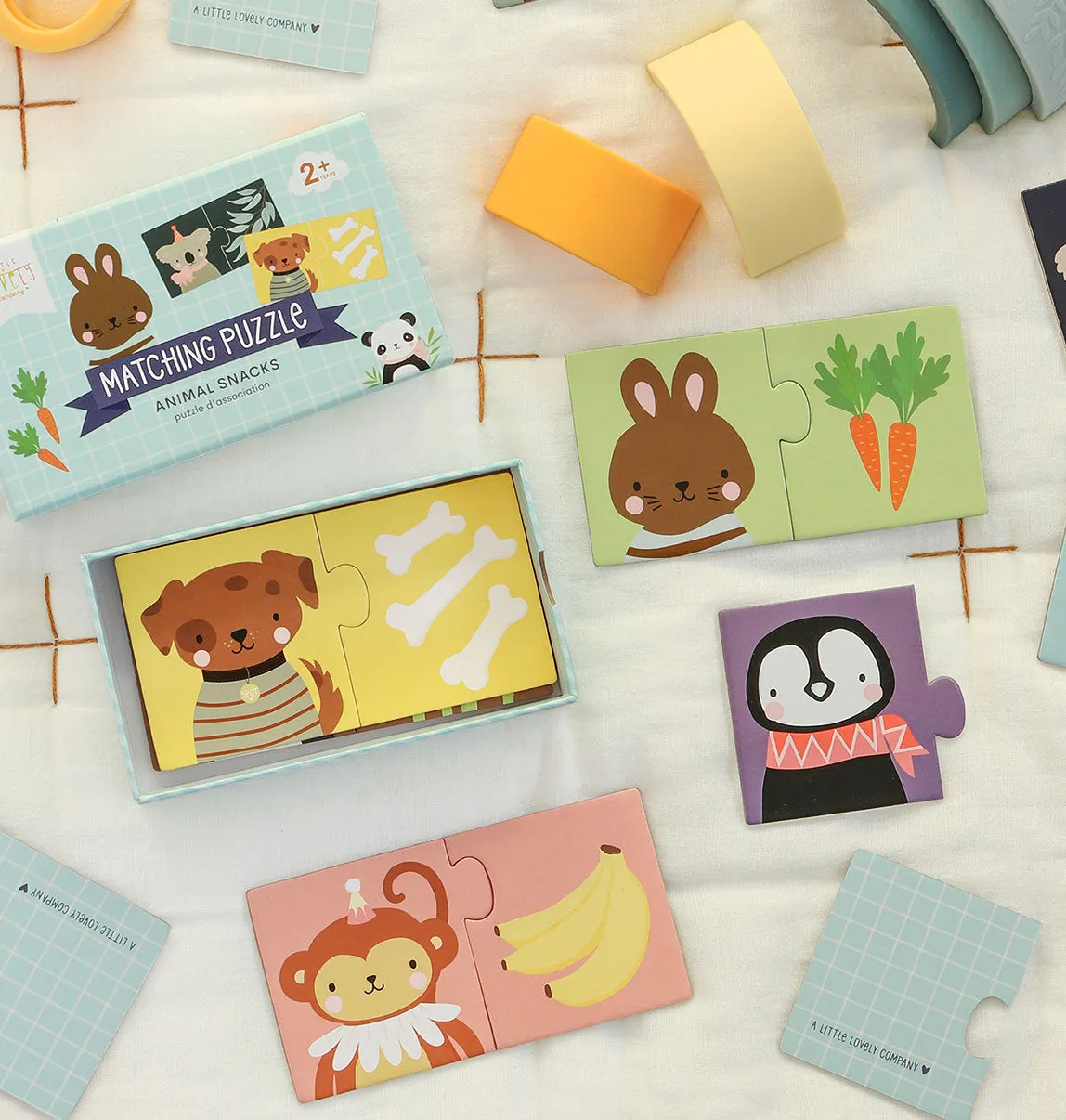 A Little Lovely Company Dierensnacks matching puzzel 10-delig karton