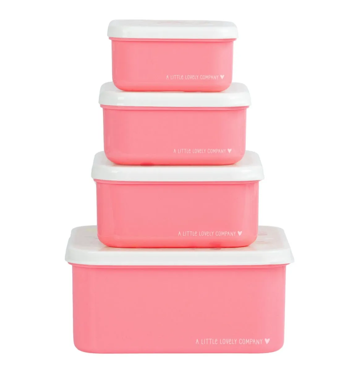 A Little Lovely Company Ijsjes lunchbox set 4-delig roze