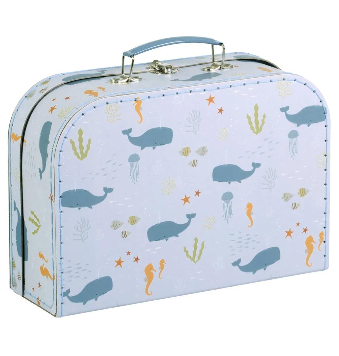 A Little Lovely Company Oceaan kofferset blauw 2 stuks karton