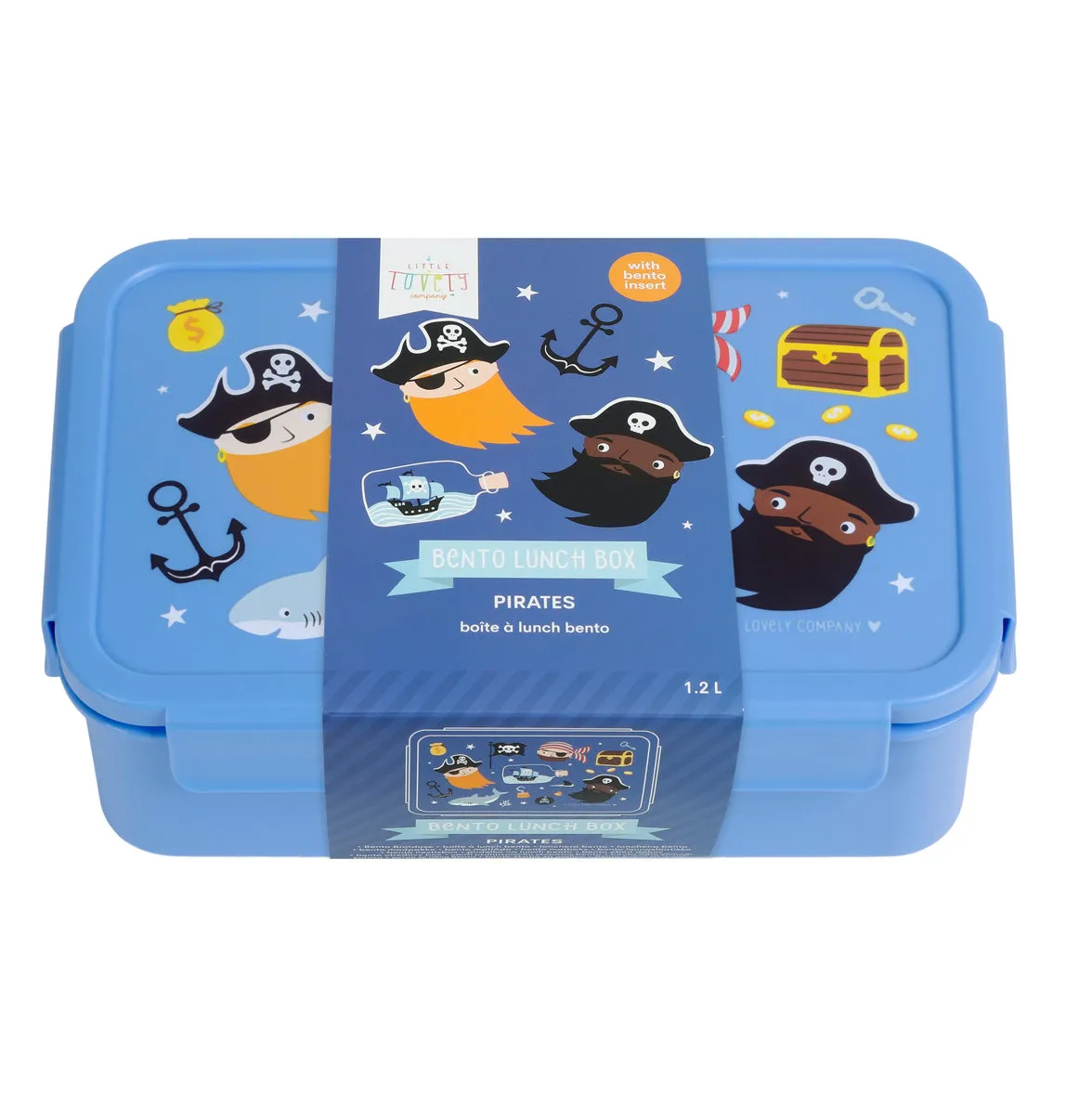 A Little Lovely Company Piraten bento lunchbox met vakken