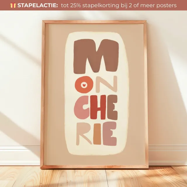 Lori & Cookie Kidsdeco Mon Cherie poster 21x30cm letters