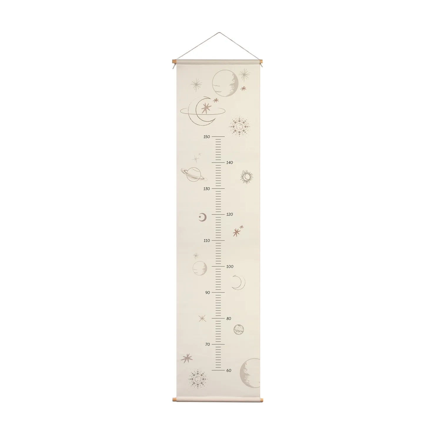 Little Amour Ruimte groeimeter naturel 130 cm gepersonaliseerd