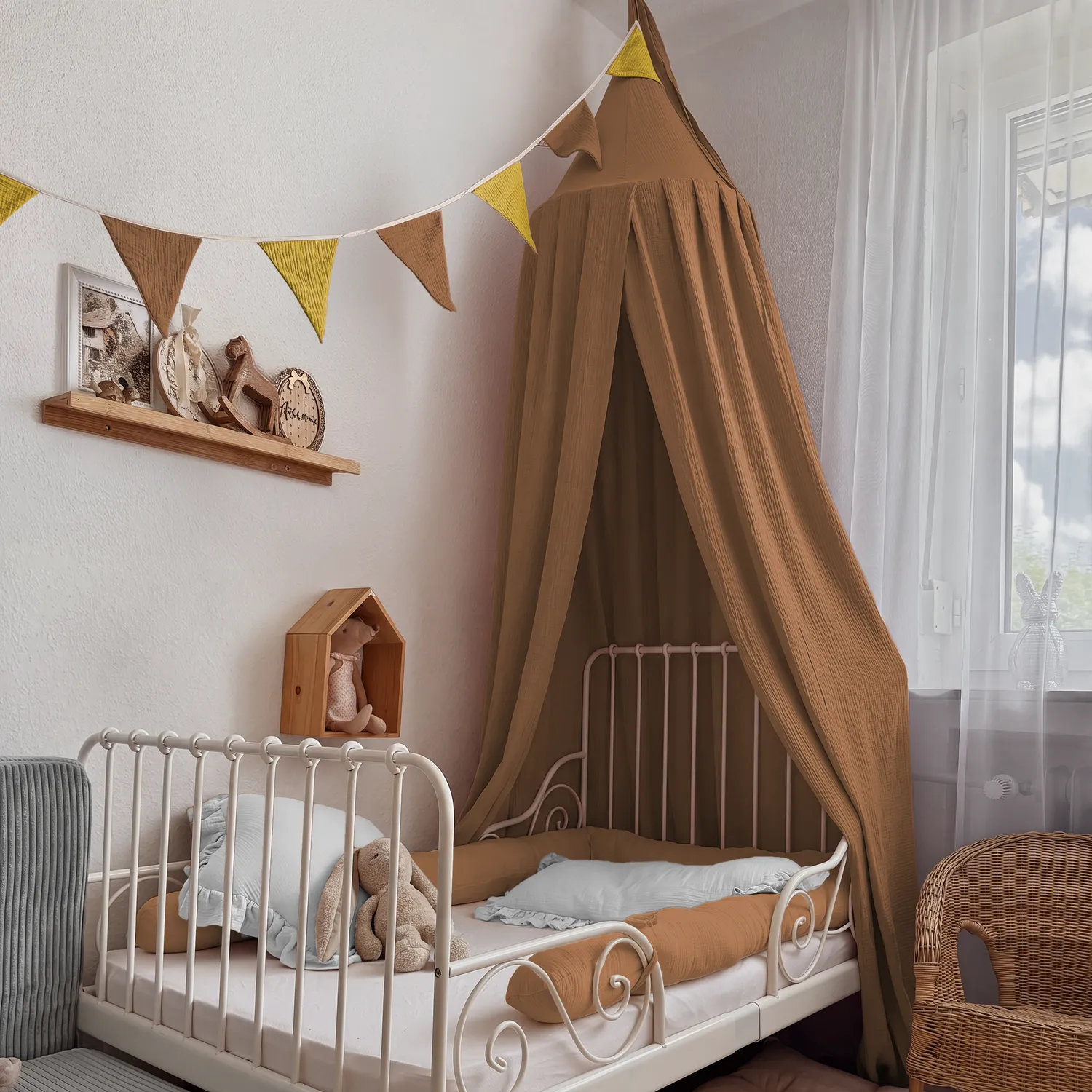 Lilimaus Bodenbett Set baldakijnset met slang muslin