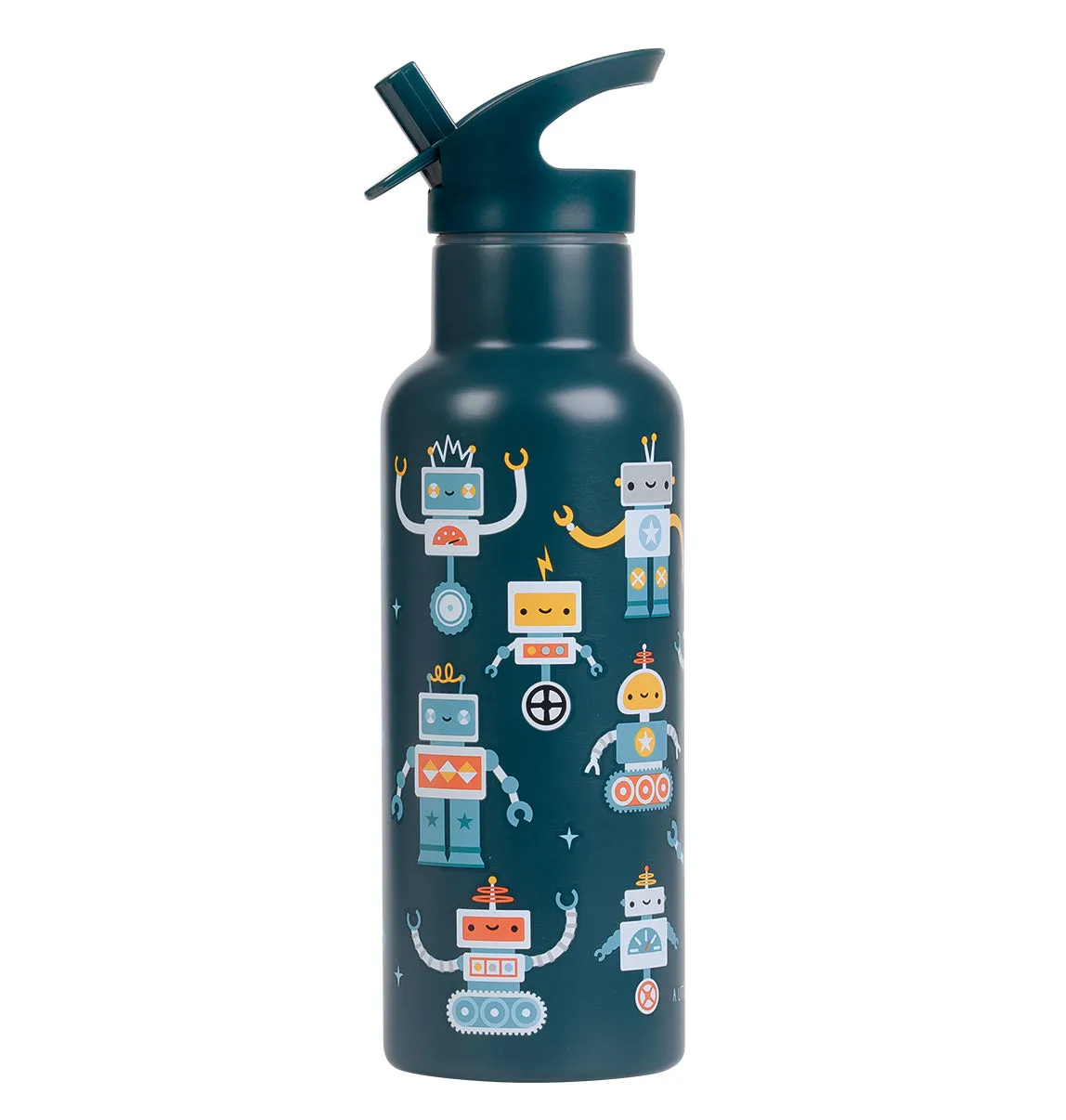 A Little Lovely Company Robots XL rvs drinkfles 500 ml
