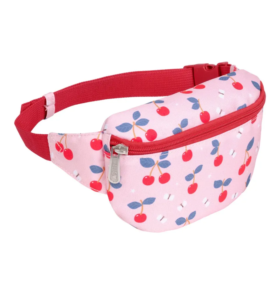 A Little Lovely Company Kersen heuptasje roze crossbody kind