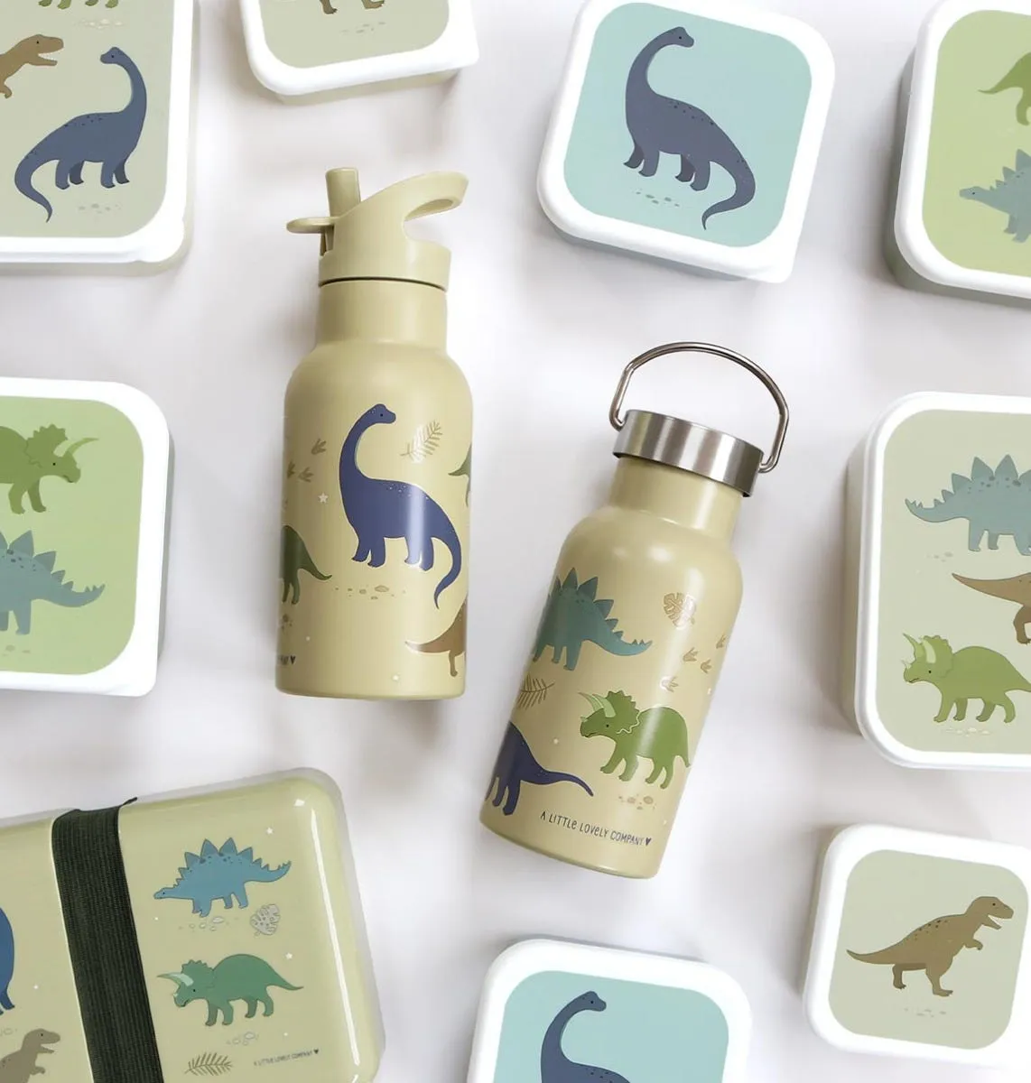 A Little Lovely Company Dinosaurussen RVS drinkfles 350 ml