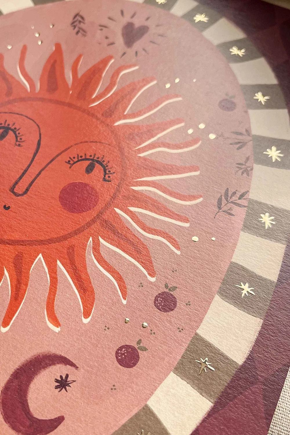 Lori & Cookie Kidsdeco Vrolijke zon poster A3 goudfolie