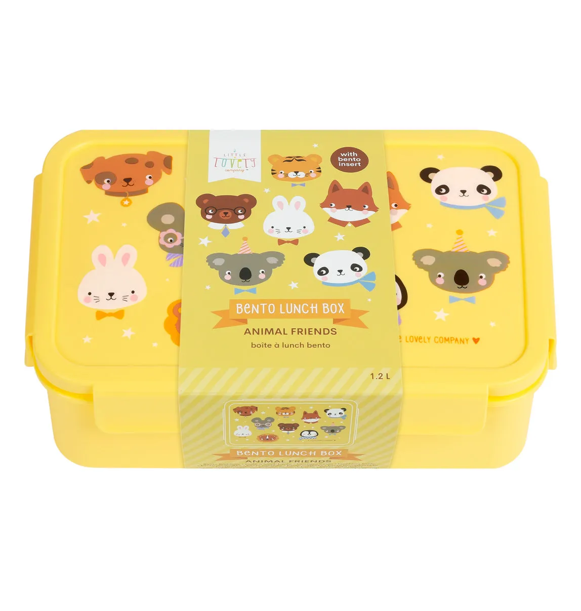 A Little Lovely Company Dierenvriendjes bento lunchbox geel