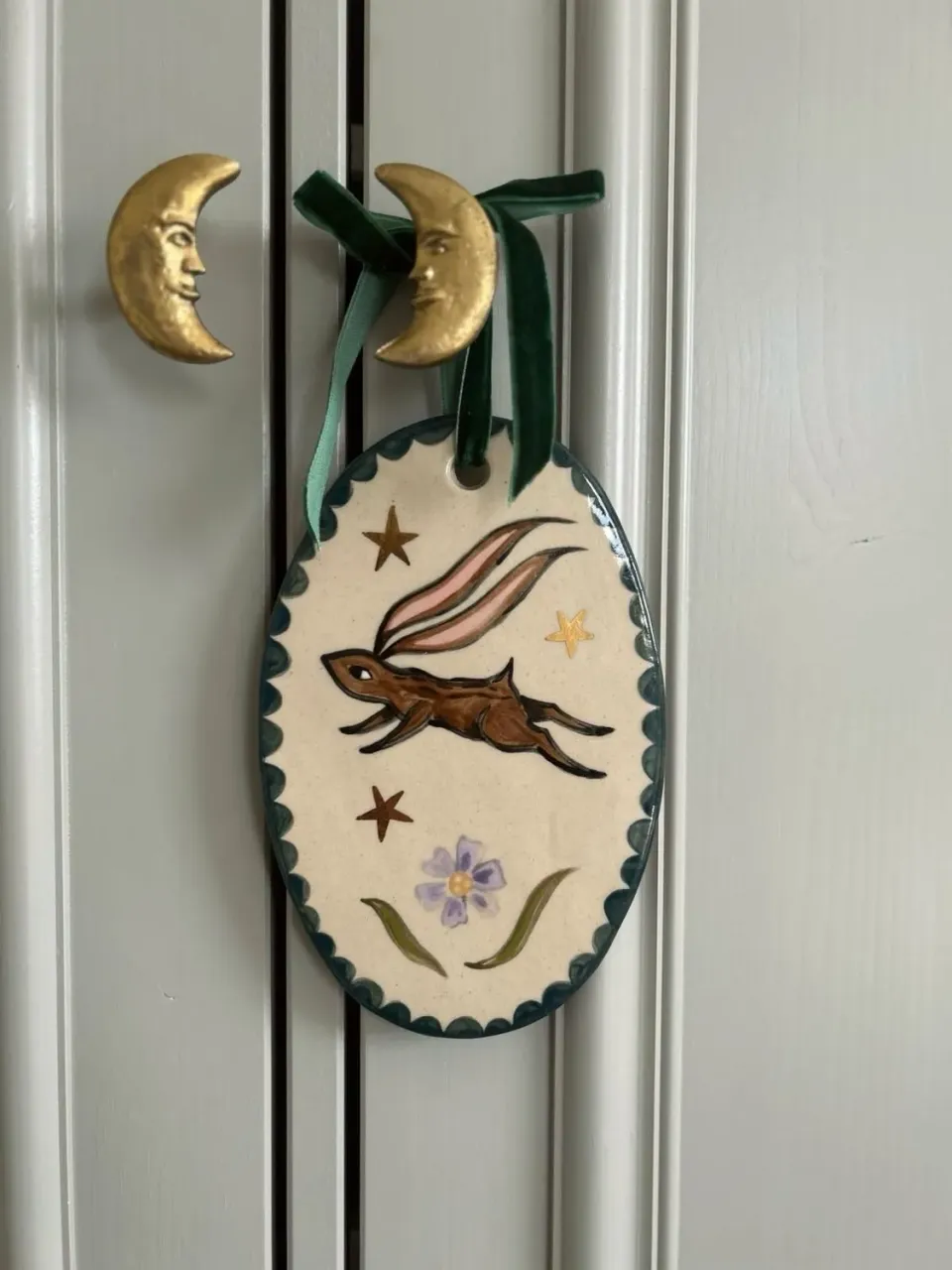 Atelier Fabel Medaillon Wanddecoratie Keramiek Gouden Sterren