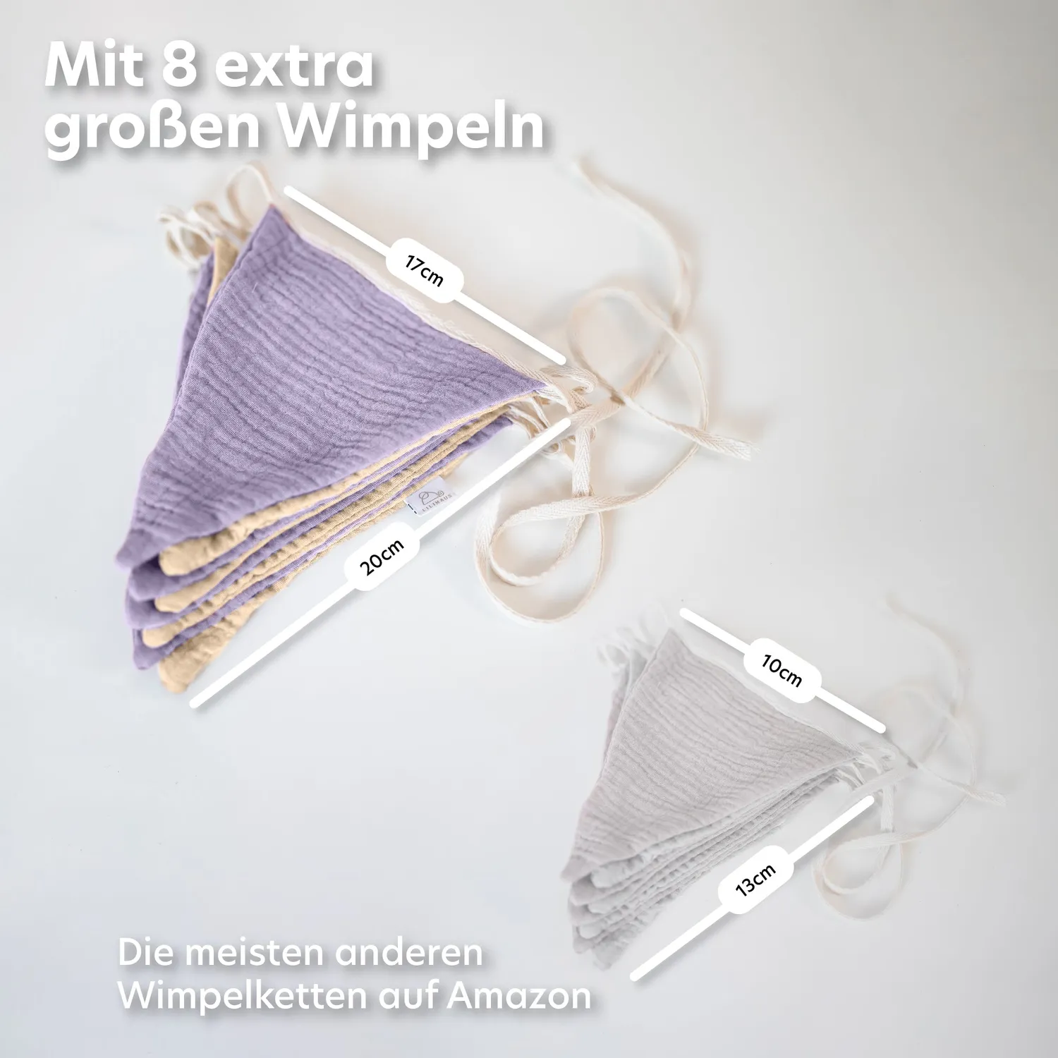 Lilimaus Wimpelketting Slinger Mousseline 300cm Creme