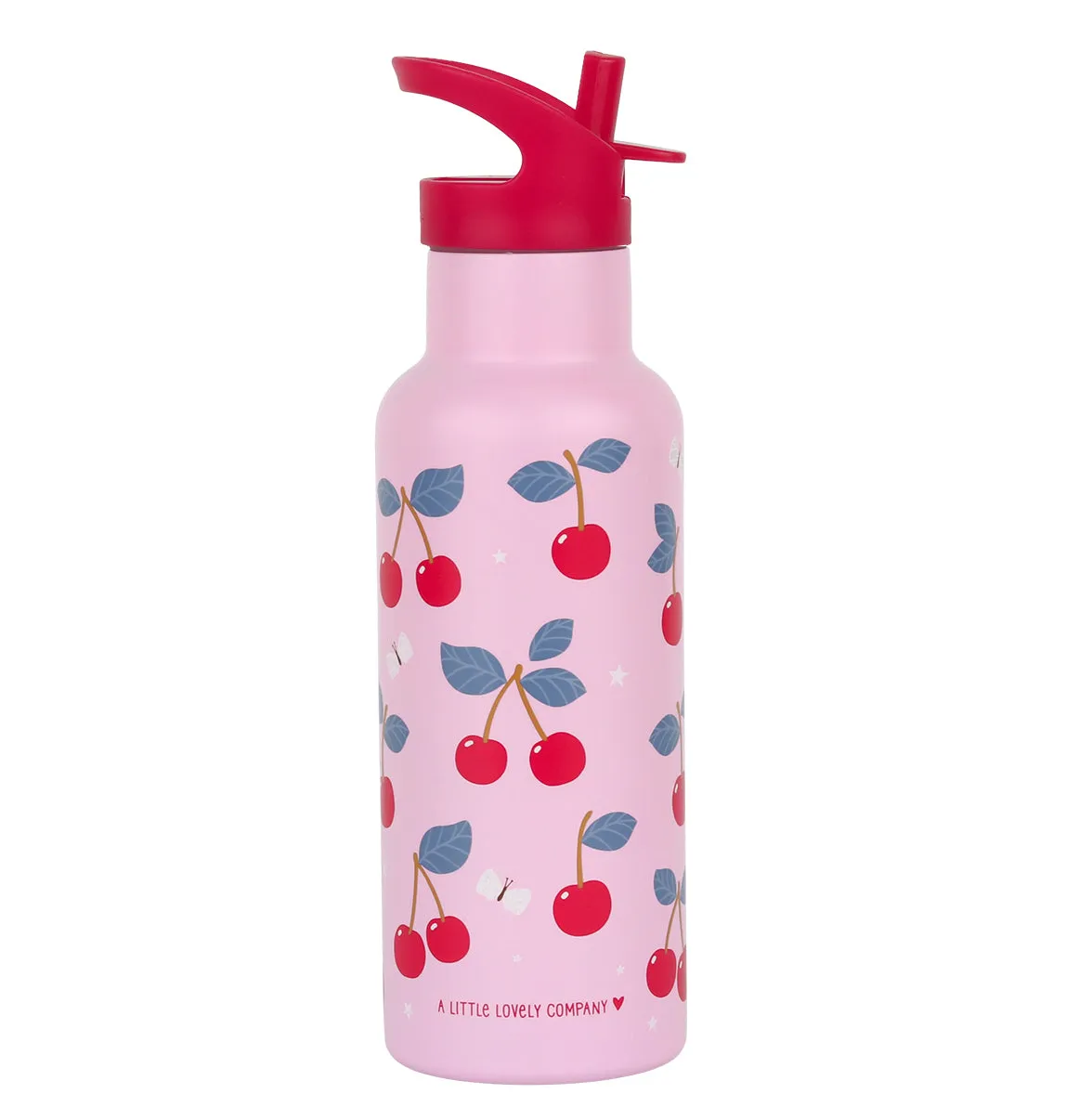 A Little Lovely Company Kersen XL RVS drinkfles 500 ml