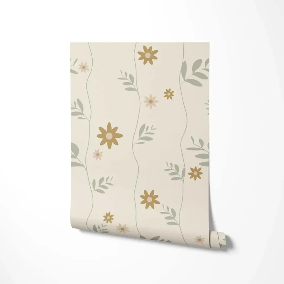 Little Amour Daisy bloemenbehang oker 1 rol madelief