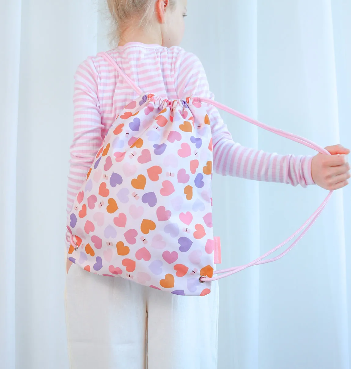 A Little Lovely Company Hartjes gymtas met binnenzak