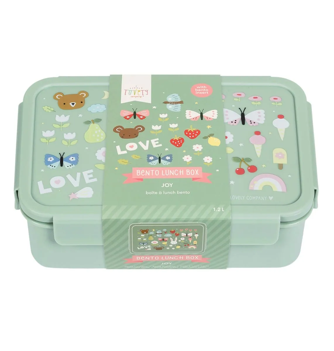 A Little Lovely Company Joy bento lunchbox mintgroen 2-vaks