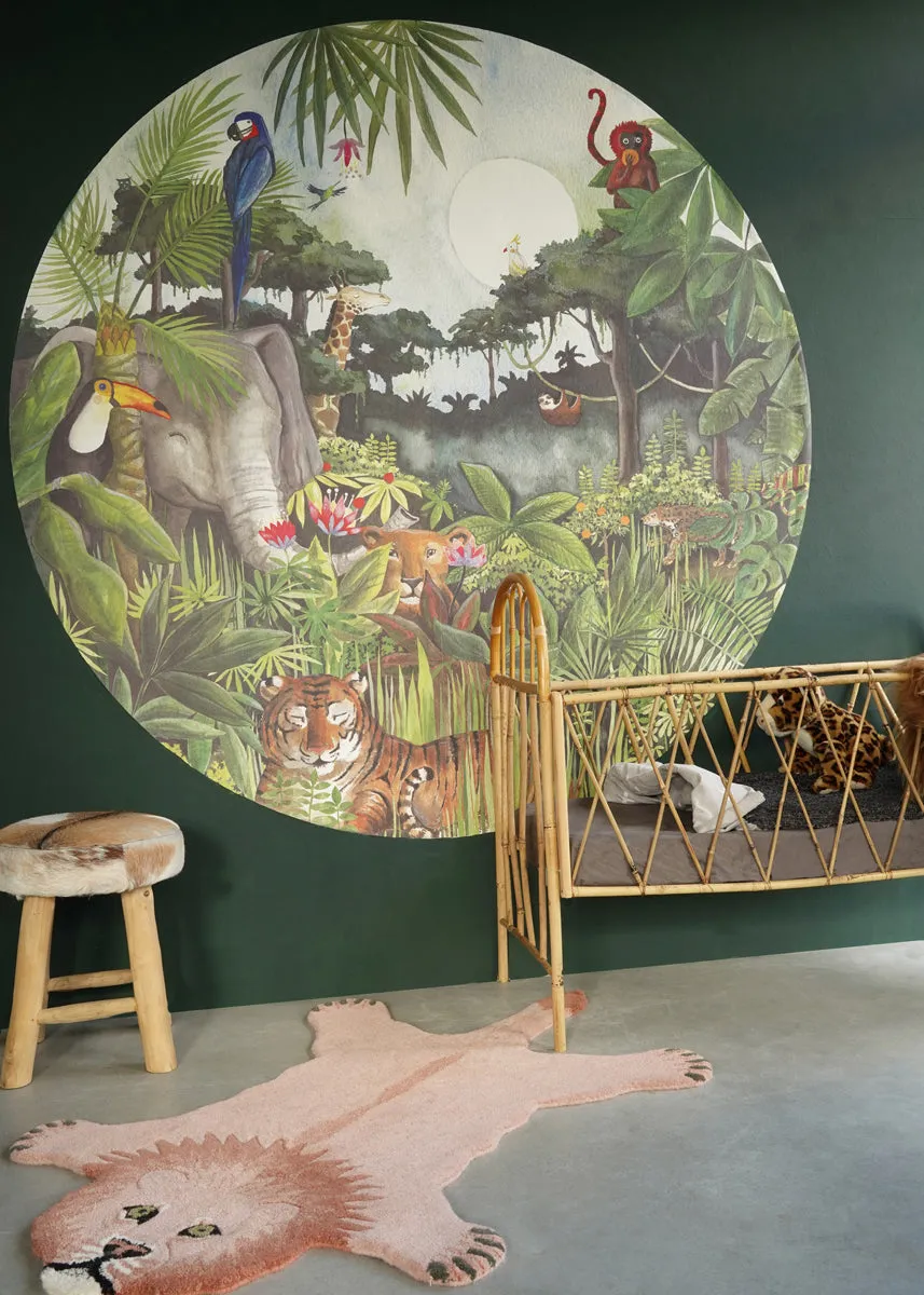 Hartendief Jungle behangcirkel 190 cm vliesbehang PVC-vrij