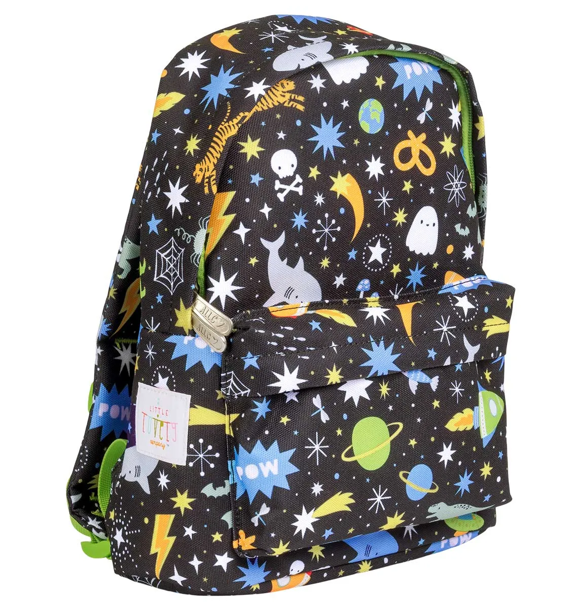 A Little Lovely Company Galaxy rugzakje zwart raketten