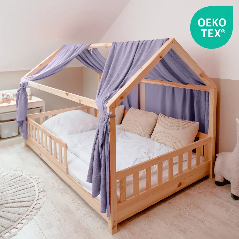 Lilimaus Hausbett Himmel Musselin bedhemel 90x200 beige