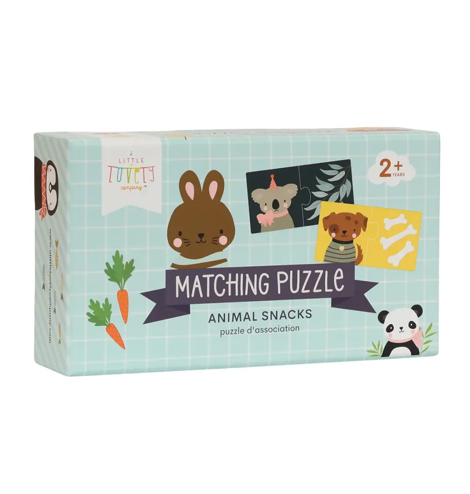 A Little Lovely Company Dierensnacks matching puzzel 10-delig karton