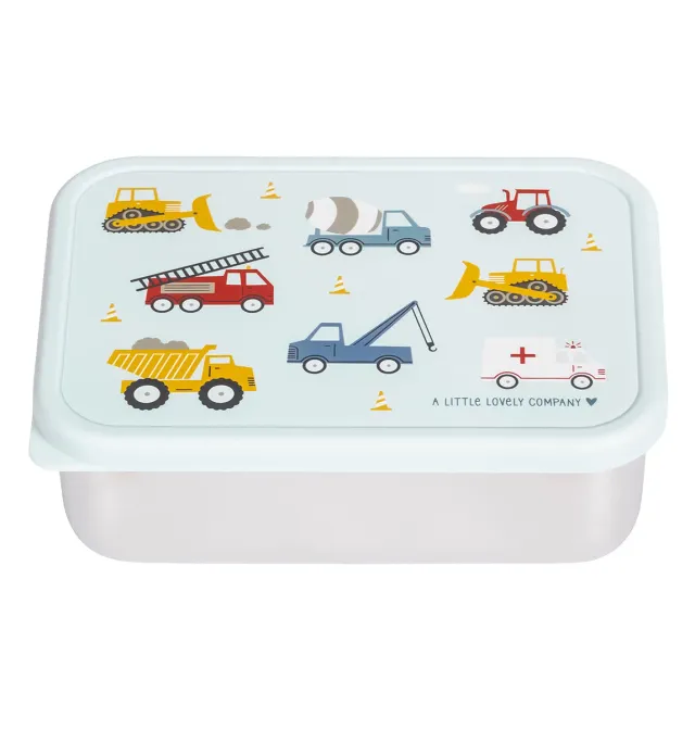 A Little Lovely Company Voertuigen RVS lunchbox lichtgewicht