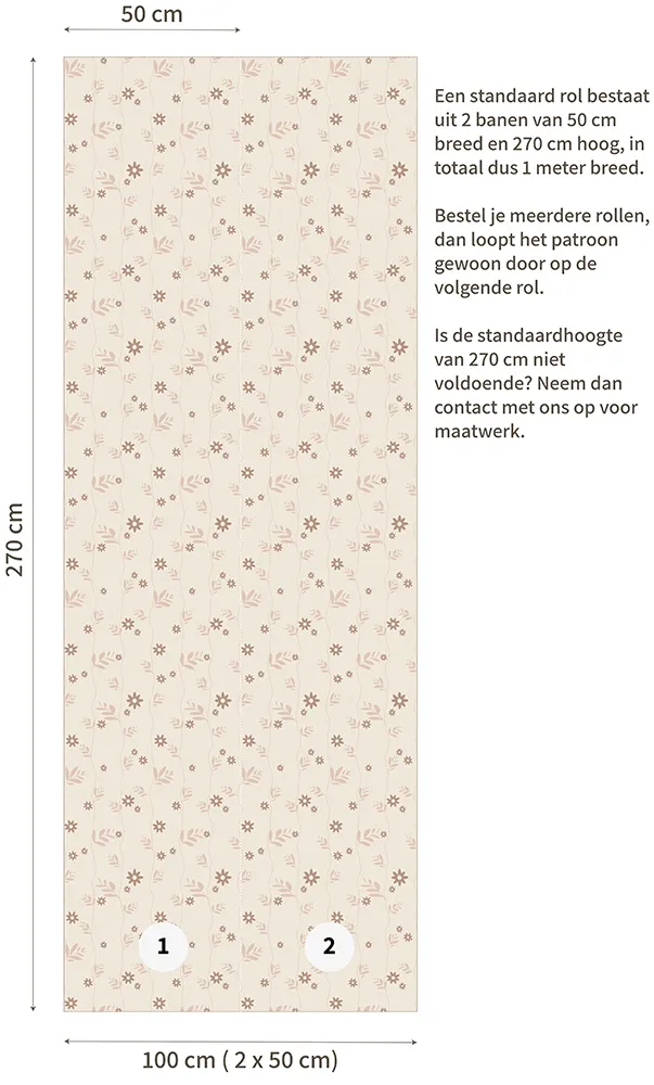 Little Amour Daisy behang bruin 1 rol madelief