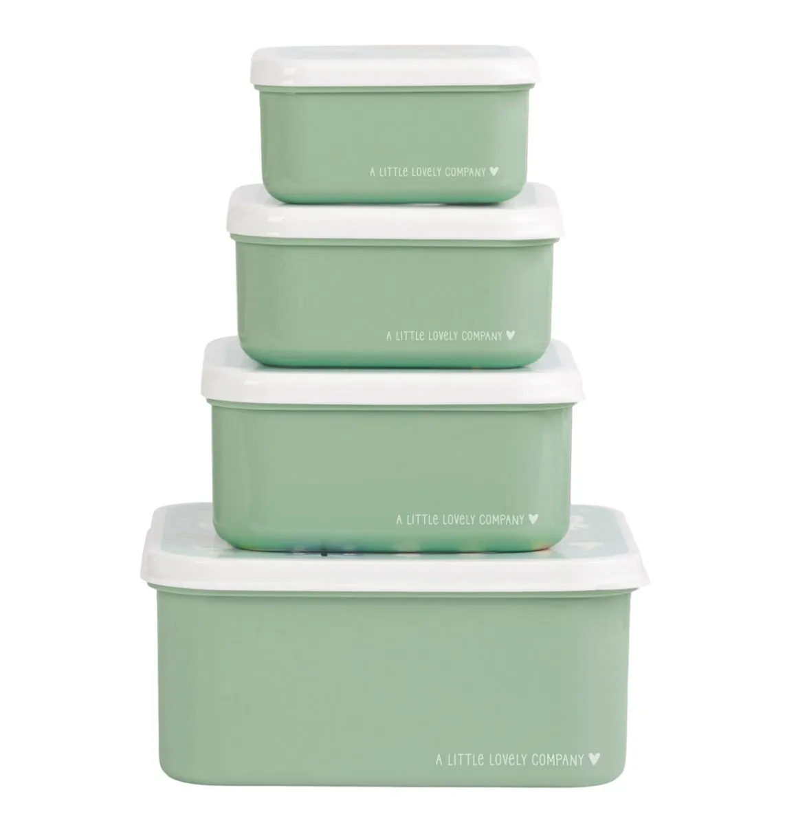 A Little Lovely Company Joy lunchbox set 4-delig mintgroen