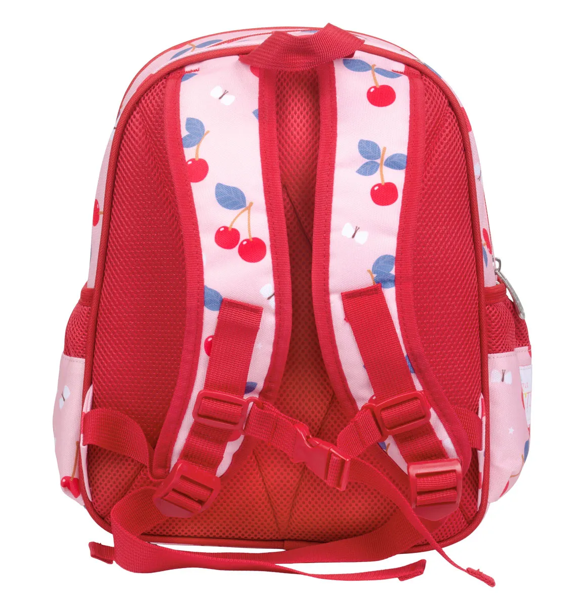 A Little Lovely Company Kersen rugzak roze met borstriem