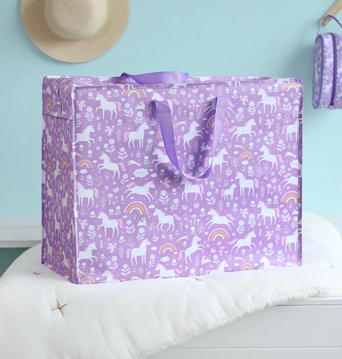 A Little Lovely Company Unicorn Dreams XL opbergtas rits