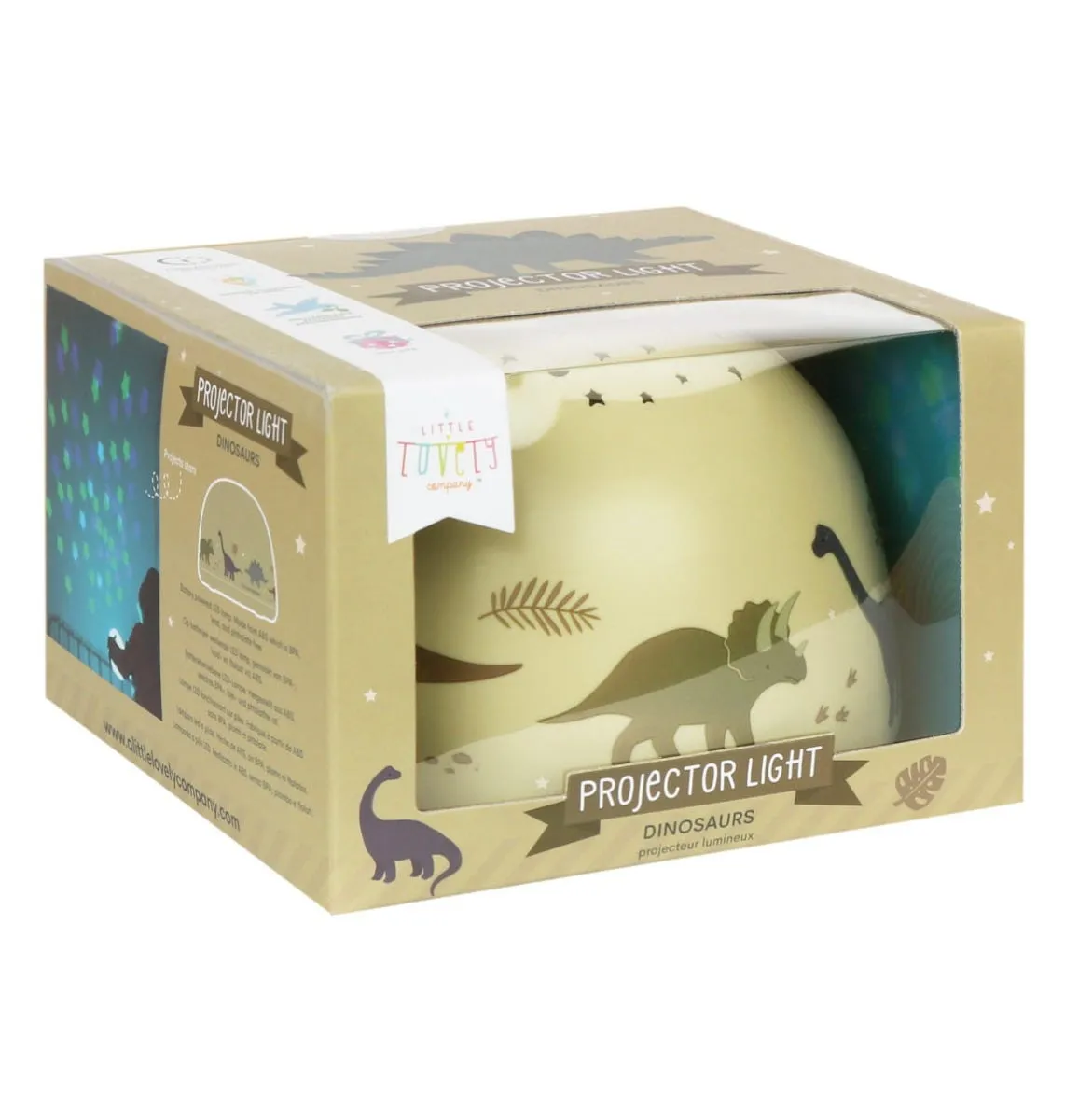 A Little Lovely Company Dinosaurussen projectorlamp groen sterrenhemel