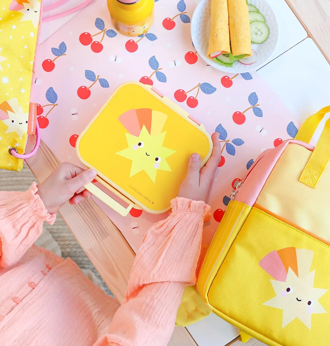 A Little Lovely Company Vallende ster lunchbox 3-vaks mini