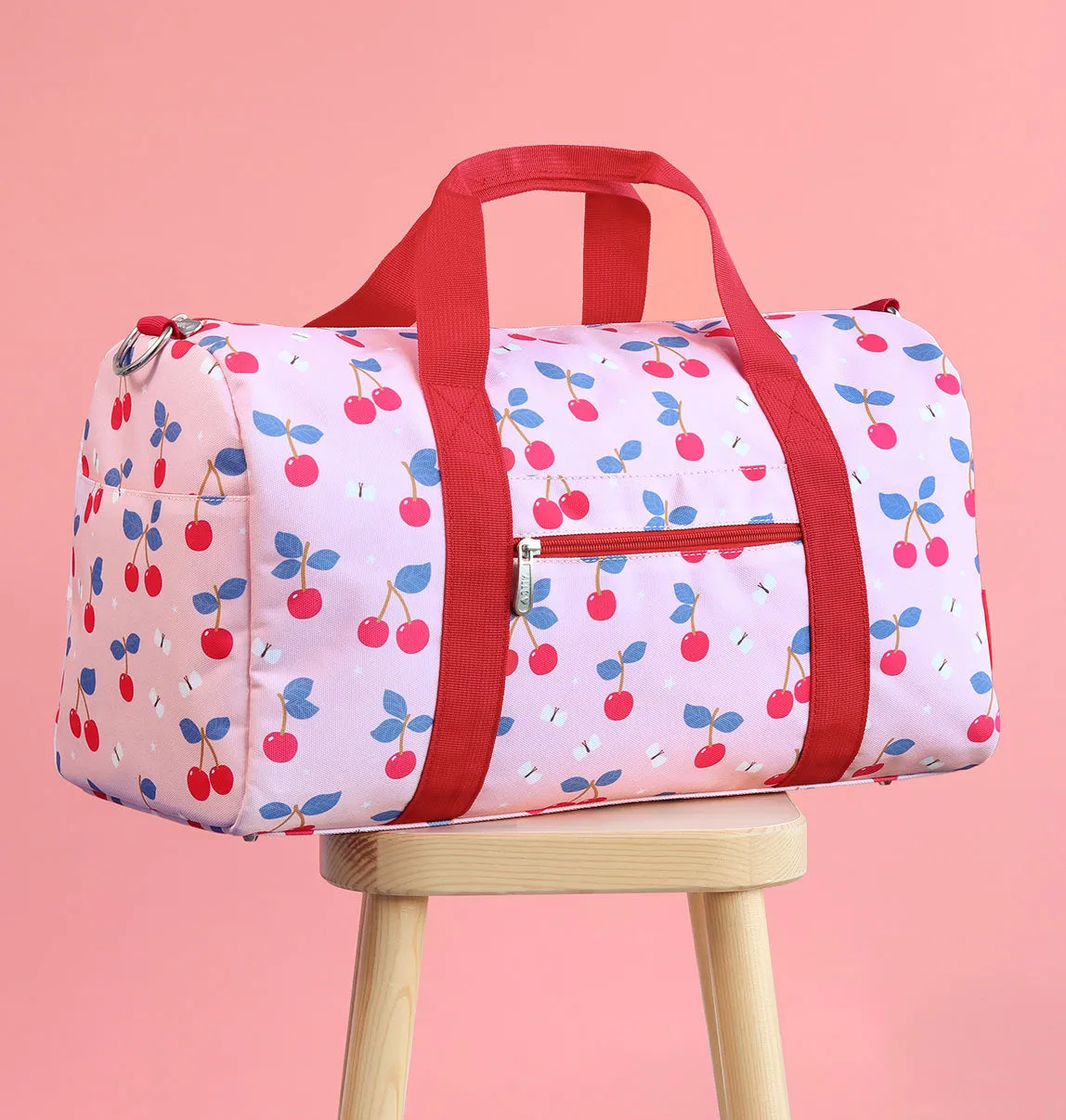 A Little Lovely Company Kersen weekendtas roze handbagage