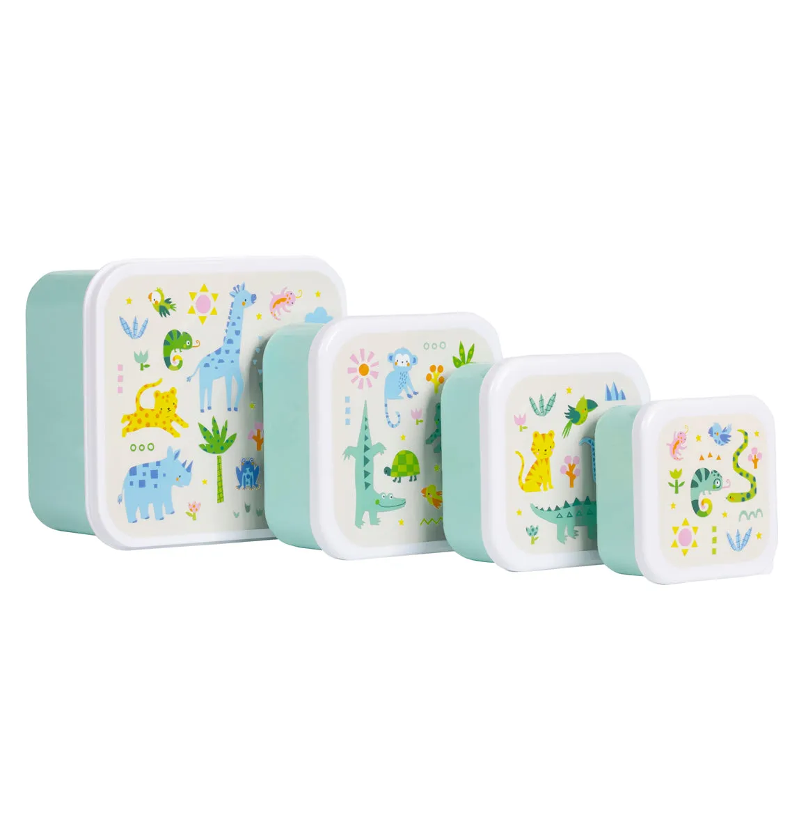 A Little Lovely Company Jungle lunch snackbox set 4-delig