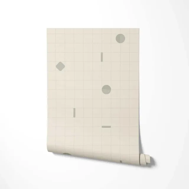 Little Amour Playful grid green behang 1 rol ruitjes