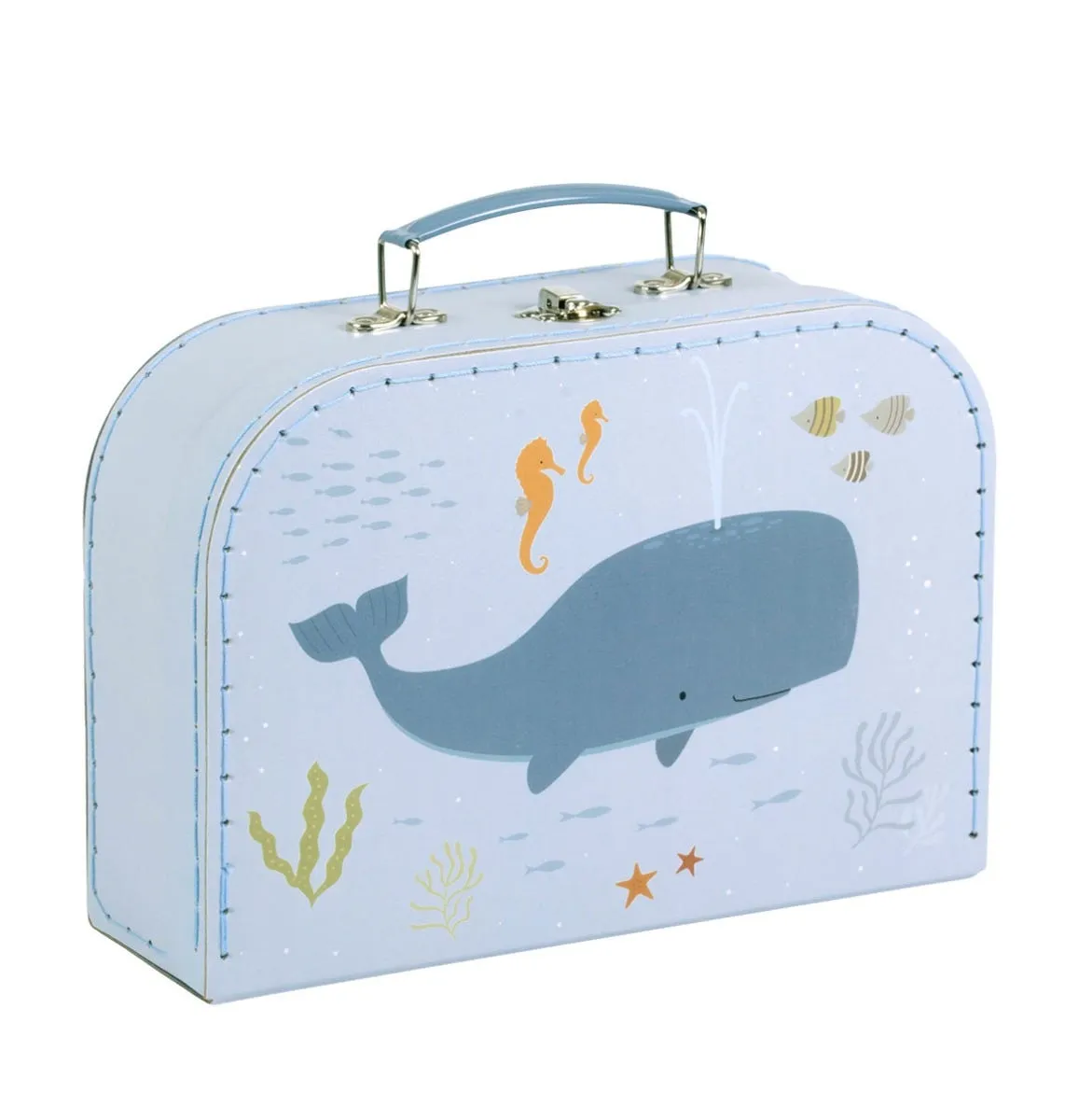 A Little Lovely Company Oceaan kofferset blauw 2 stuks karton