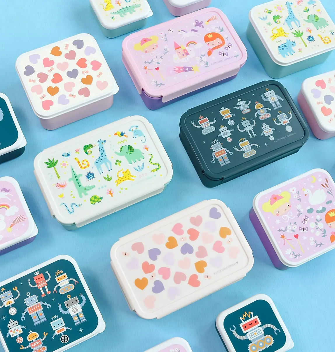 A Little Lovely Company Prinsessen bento lunchbox 1,2 liter roze