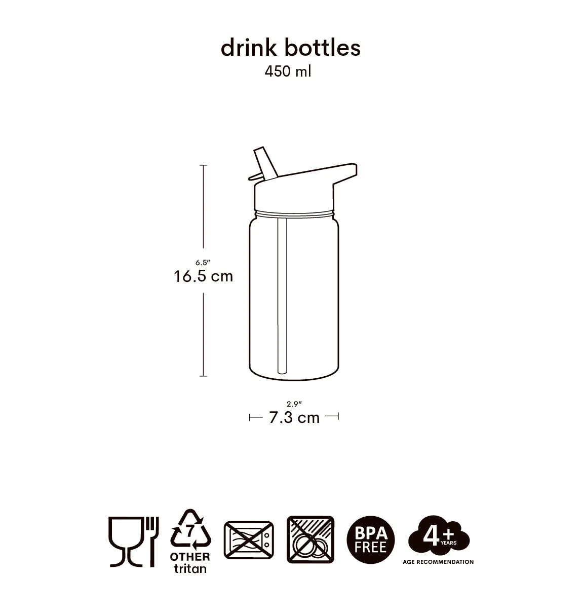 A Little Lovely Company Prinsessen drinkfles 450 ml tritan