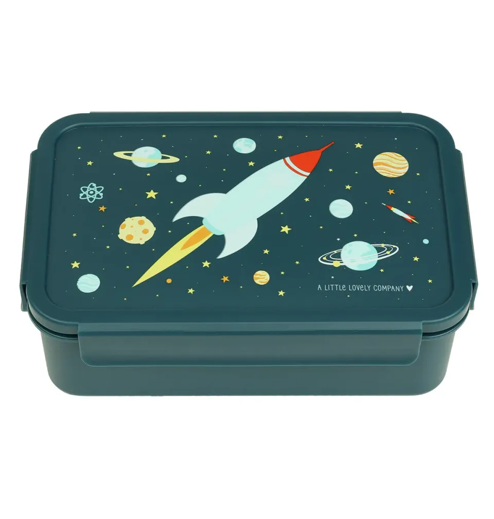 A Little Lovely Company Ruimte bento lunchbox blauw