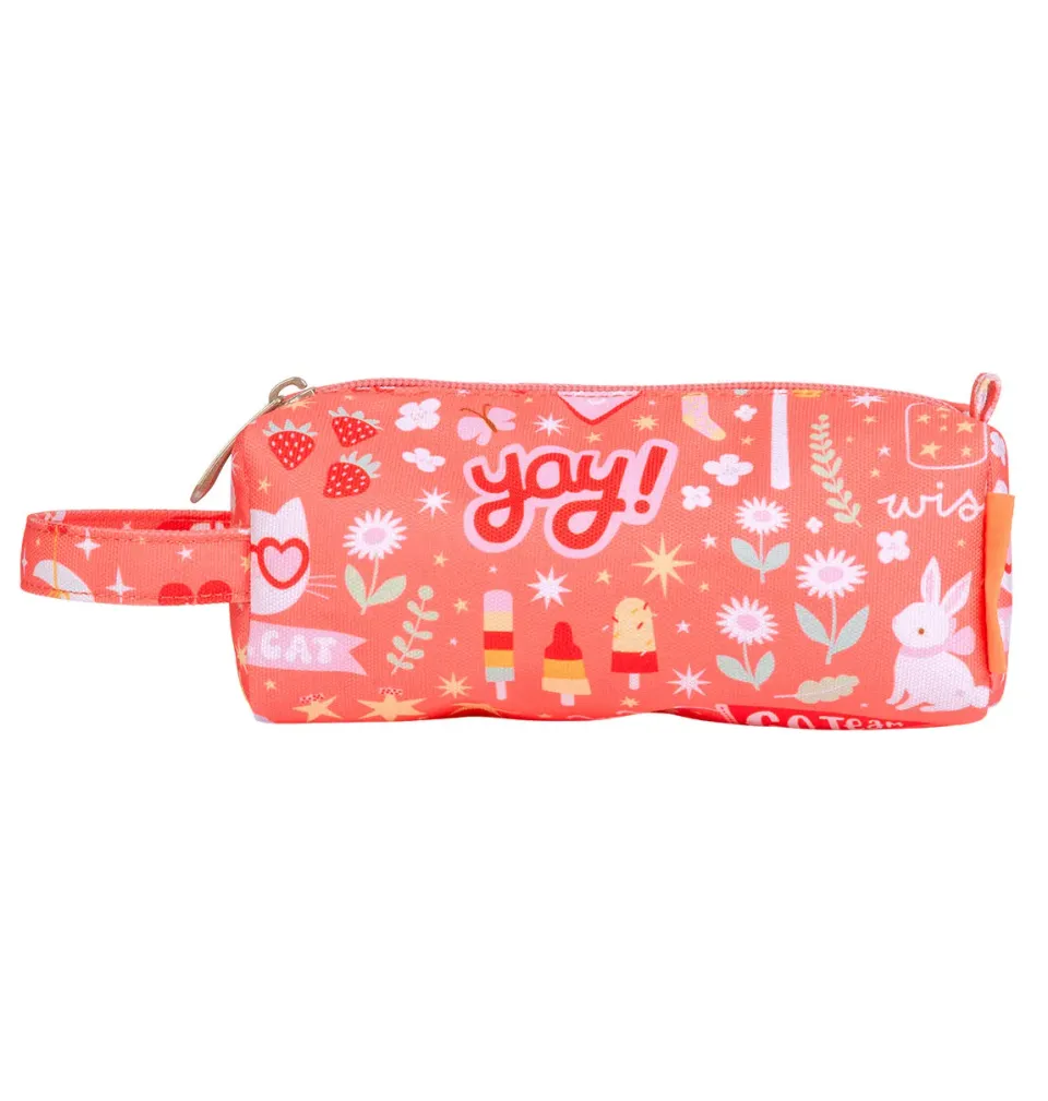 A Little Lovely Company Fun etui koraalroze gevoerd