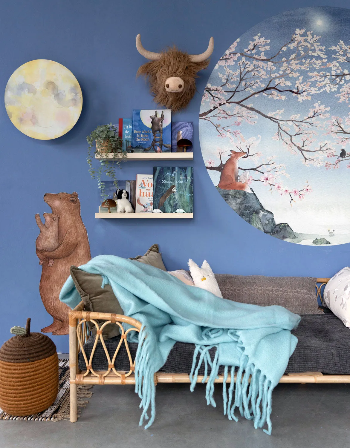 Hartendief Bloesem behangcirkel S 142,5 cm vliesbehang