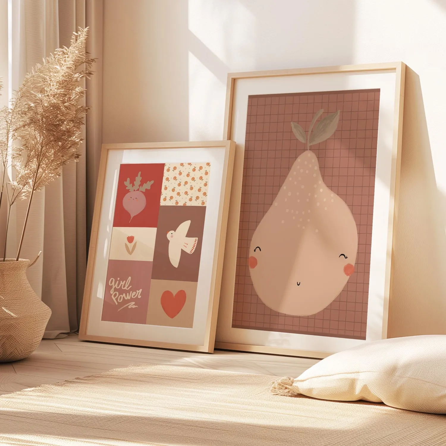 Lori & Cookie Kidsdeco Mevrouw Peer poster 21x30cm ruitjes