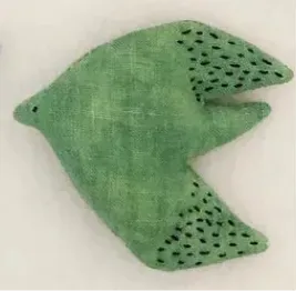 Het Kleijne Droomhuis Groene Vogel Decoratie Stof 7 cm