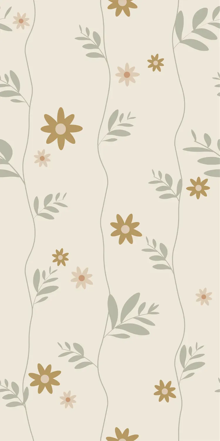 Little Amour Daisy behangstaal oker 1 stuk bloemen