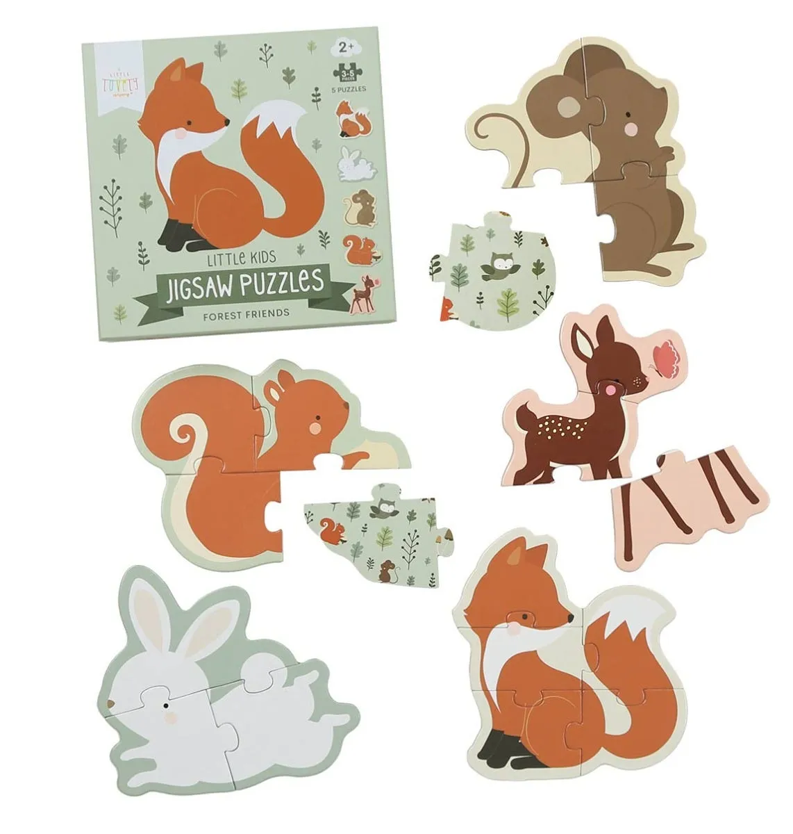 A Little Lovely Company Bosvriendjes puzzelset 5-in-1 peuter