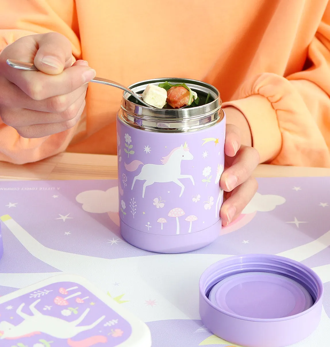 A Little Lovely Company voedselpot unicorn dreams RVS 300ml