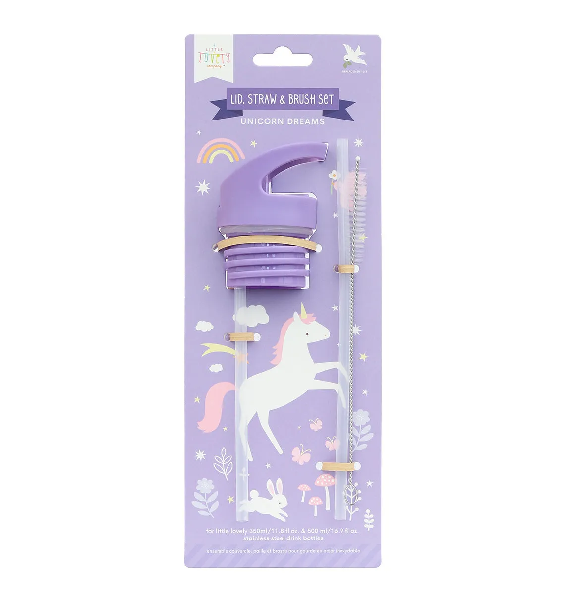 A Little Lovely Company Unicorn Dreams dop-rietjes set paars 3-delig